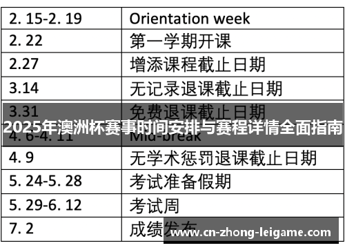 2025年澳洲杯赛事时间安排与赛程详情全面指南 2025年澳洲杯赛事时间安排与赛程详情全面指南
